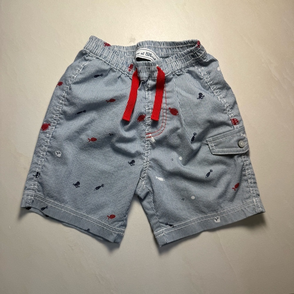 Tartine et Chocolat‎ Baby Boys Seersucker Nautical Shorts | Size 18M / 90cm